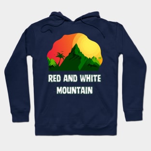 Red and White Mountain Hoodie